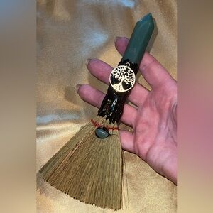 Green Adventurine Tree of Life Broom